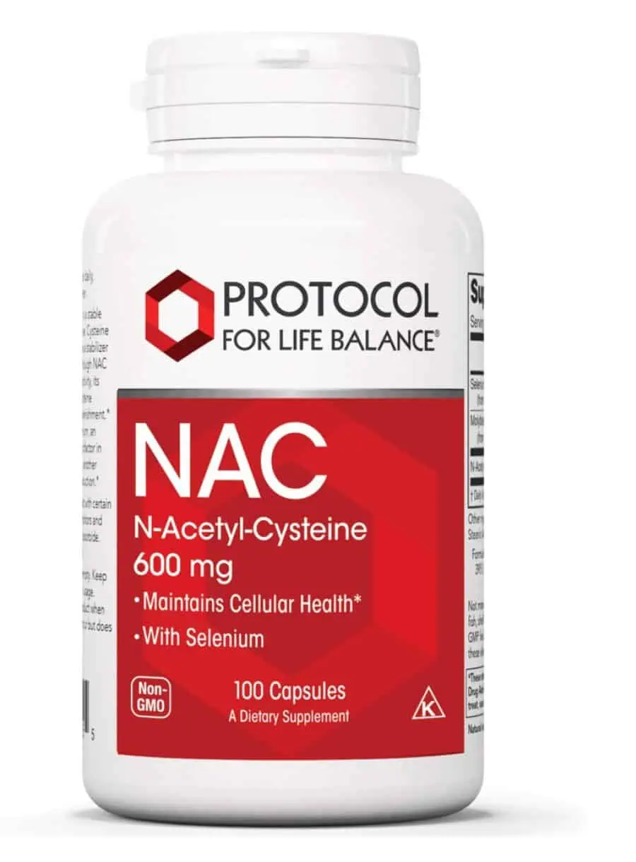 Protocol For Life NAC N-Acetyl Cysteine 600mg -- cellular health, antioxidant support.
