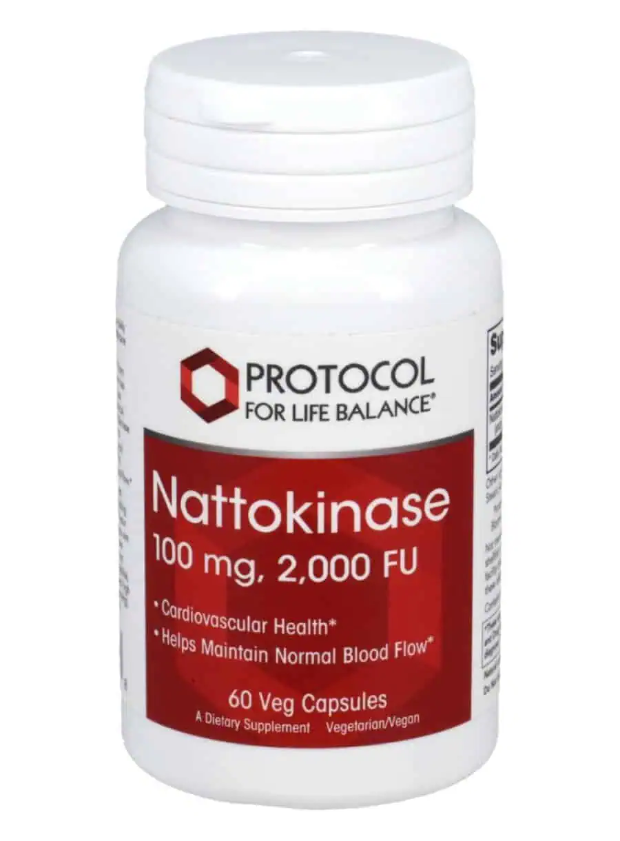 Protocol For Life Nattokinase 100mg/2000FU units -- cardiovascular health, blood flow support.