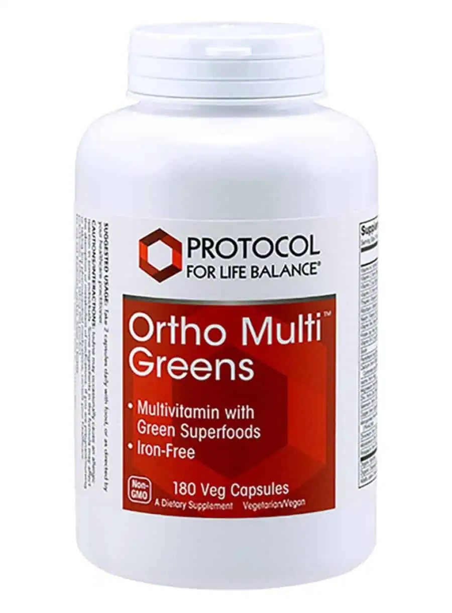 Protocol For Life Ortho Multi Greens Iron-Free -- multivitamin, green superfoods
