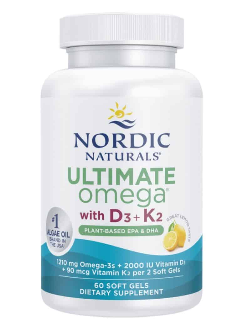 Ultimate Omega with D3 + K2, Plant-Based EPA & DHA, Lemon Flavor