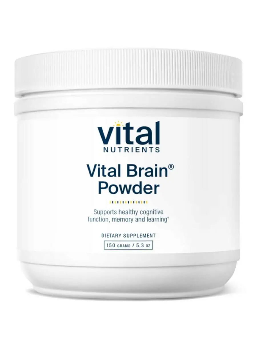Vital Nutrients Vital Brain(R) Powder with GPC, ALC, and PS -- brain health, cognitive support.
