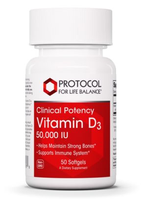 Protocol For Life Vitamin D3 50,000 IU -- vitamin D, bone health.