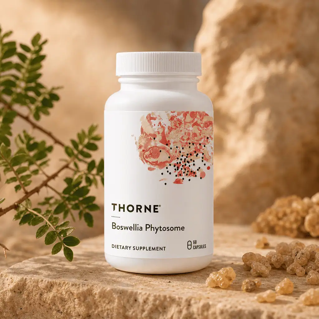 Boswellia Phytosome by Thorne with boswellia resin and branches